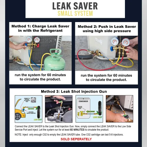 Miniatura 4 de Leak Saver Direct Inject - Sistema pequeño con tinte UV, sellador de fugas de refrigerante, detecta fugas grandes, ideal para la mayoría