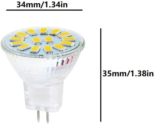 Miniatura 2 de Lxcom Lighting Bombilla LED MR11, paquete de 6 bombillas LED de 5 W, 40 W, reemplazo halógeno GU4 base bi-pin luz diurna blanca 6500K MR11 foco