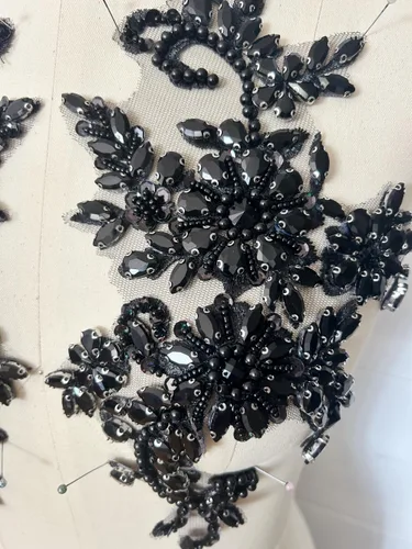 Miniatura 2 de Disfraces de costura, parches y apliques de encaje, adorno de decoración de pecho con cristales acrílicos de cristal, diamantes de imitación