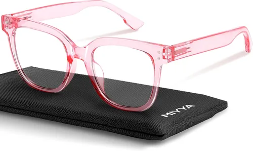 Miniatura 8 de miyya Gafas de luz azul para mujeres y hombres – Monturas gruesas de gran tamaño bloqueador de luz UV y azul, accesorios elegantes para gafas