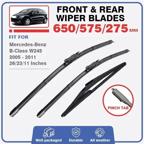Miniatura 2 de Limpiaparabrisas compatible con Mercedes Benz Clase B W245 2005-2011 B Klasse Sport Parabrisas delantero y trasero B200 B180 B160 B170 2006
