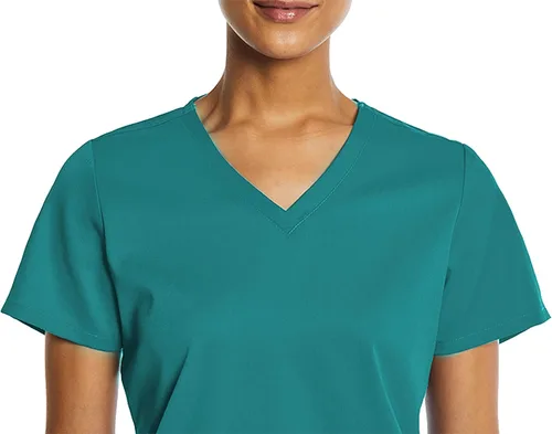 Miniatura 3 de V-Neck Scrub Top for Women 2 Pocket 4-Way Stretch for Medical Dental Spa EL9105