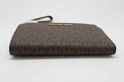Miniatura 4 de Michael Kors - Cartera de viaje con doble cremallera de PVC marrón