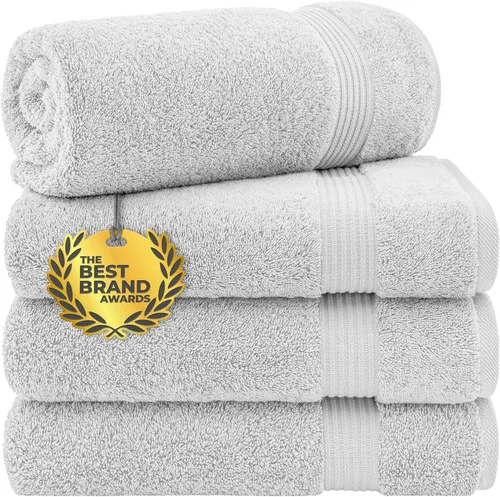 Miniatura 124 de Cotton Paradise - Juego de 4 toallas de mano para baño, 100% algodón turco, toallas suaves y absorbentes para la cara, toallas de mano color gris