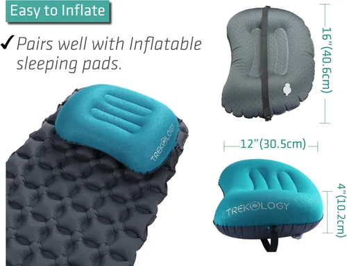 Miniatura 6 de TREKOLOGY - Almohada inflable ultraligera para campamento y viaje – ALUFT 2.0 comprimible, compacta, cómoda y ergonómica que provee soporte