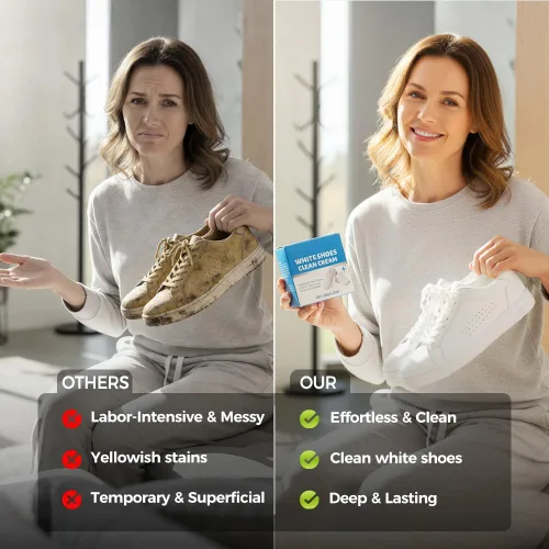 Miniatura 3 de Crema limpiadora de zapatos blanca, descontamina pasta sólida con esponja, limpiador multifuncional para zapatillas que elimina las manchas