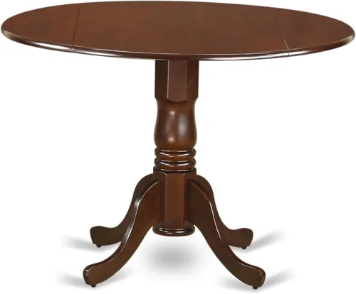 Miniatura 3 de East West Furniture DLNO3-BCH-W Juego de mesa de comedor de 3 piezas contiene una mesa de comedor redonda con gotas y 2 sillas de asiento de madera