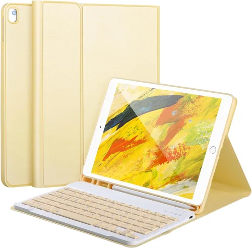 Miniatura 8 de AHYWTAN Funda de teclado para iPad 9/8/7ª generación 10.2, teclado Bluetooth con retroiluminación de 7 colores, funda para iPad de 10.2 pulgadas