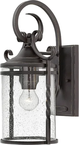 Miniatura 10 de Hinkley Casa Collection - Soporte de pared pequeño para exteriores con una sola luz, lámpara exterior negra Olde - Cristal semillero transparente