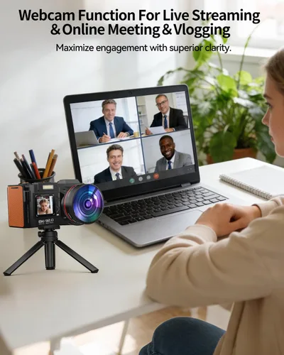 Miniatura 7 de Cámara digital 8K para fotografía, cámara de vlogging WiFi de 92MP para pantalla frontal y trasera, zoom digital 18X, cámara de apuntar y disparar