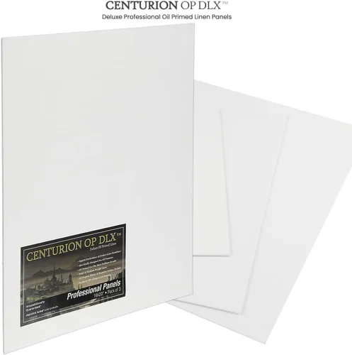 Miniatura 5 de Centurion Paneles de lienzo de lino con imprimación al óleo profesional de lujo, 14 x 18 pulgadas, paquete de 3 lienzos de lino para pintar, obras