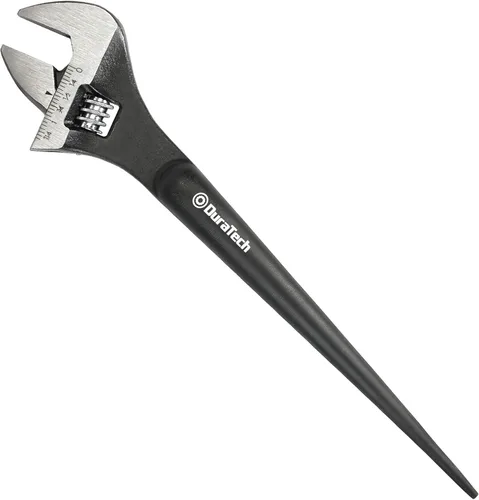 Miniatura 10 de DURATECH Llave inglesa de construcción ajustable de 8 pulgadas, acabado de óxido negro, acero CR-V, escala SAE y métrica marcada, orificios