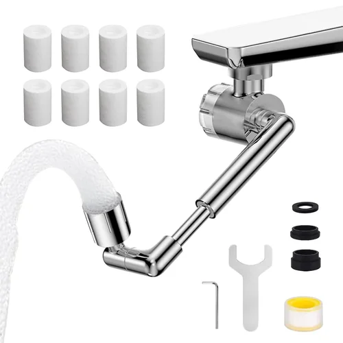 Miniatura 8 de Cartucho de filtro de 8 piezas de repuesto para fregadero de cocina y baño, 4 PP fibra de algodón 4 fibra de carbono para extensor de grifo, mejora