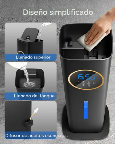 Miniatura 7 de Humidificador para Habitación Grande Dormitorio con Luz Nocturna, 2.1Gal (8L) Humidificadores para el Hogar con Difusor de Aceite Esencial, Negro