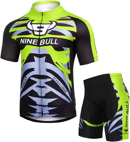Conjunto de camiseta de ciclismo para hombre, camiseta reflectante de secado rápido y pantalones cortos de ciclismo acolchados 3D, M
