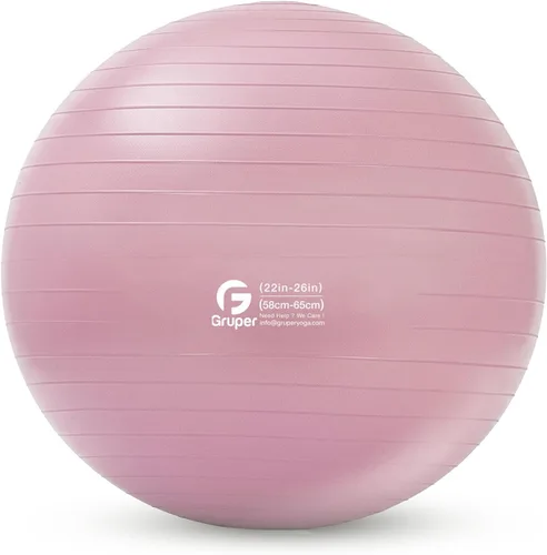 Miniatura 15 de Gruper Pelota de yoga y pilates, pelota de gimnasio de 4 tamaños para fitness, yoga, entrenamiento, embarazo y terapia física, bomba rápida