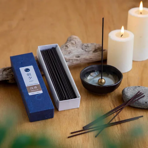 Miniatura 5 de Asayu Japan Varillas de incienso natural de madera de agar, tamaño de muestra de incienso japonés para relajación nocturna, yoga, meditación.