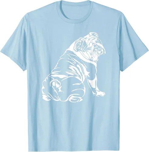 Miniatura 104 de Gracioso Bulldog Inglés playera perro Hund playera regalo, Azul (Heather blue)