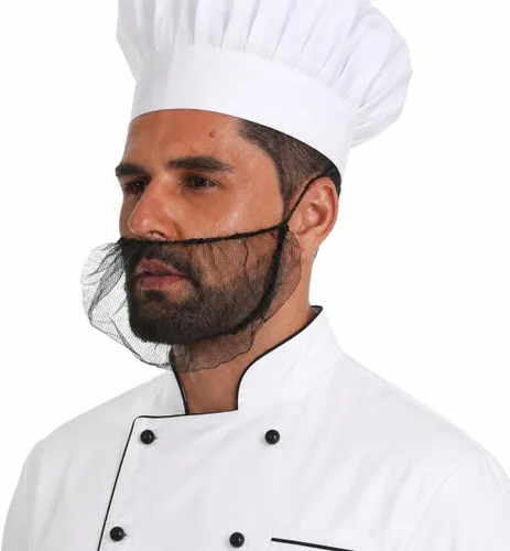 Miniatura 2 de 200 Pcs Disposable Honeycomb Beard Nets Breathable Food Service Beard Cover