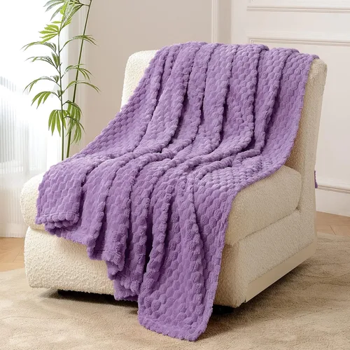 Miniatura 19 de FY FIBER HOUSE Manta de Vellón para Sofá 300GMS Súper Suave de Felpa Difusa Mantas y Cobijas para Sofá Cama Oficina, 40x50 Pulgadas, Beige