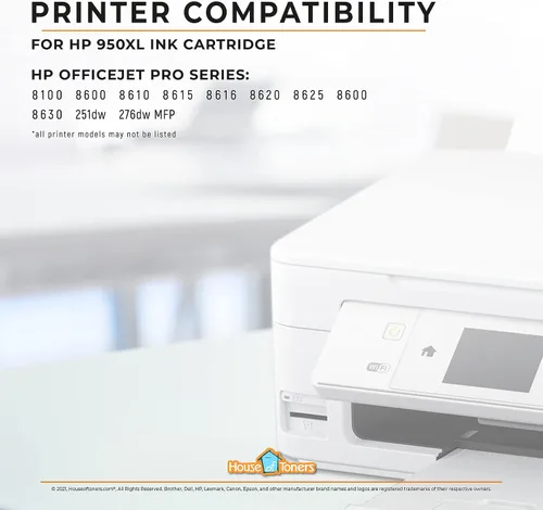 Miniatura 6 de Houseoftoners Cartuchos de tinta remanufacturados para HP 950XL, reemplazo de alto rendimiento para HP 950XL Officejet Pro 8100 8600 251dw 276dw