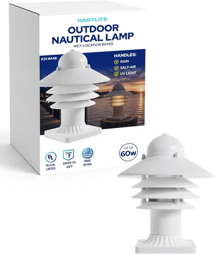 Miniatura 13 de KastLite Aplique Náutico de Pared para Exteriores - Farol Costero No Metálico Resistente al Óxido e Impermeable - Luminaria Certificada UL