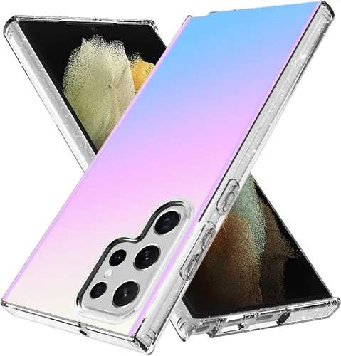 Miniatura 11 de Funda compatible con Samsung Galaxy S23, con purpurina brillante láser azul rosa ultra transparente a prueba de golpes para Samsung Galaxy S23