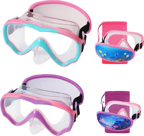 Miniatura 12 de Gafas de natación para niños de 6 a 14 años, máscara de buceo sin enredos, gafas de agua, cubierta de nariz para jóvenes y jóvenes 1 unidad: azul
