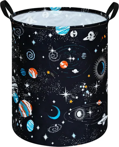 Miniatura 8 de Cesta de almacenamiento para ropa sucia para niños, cesta organizadora de lavandería, caja de ropa, cesta de regalo con asas (unicornio)
