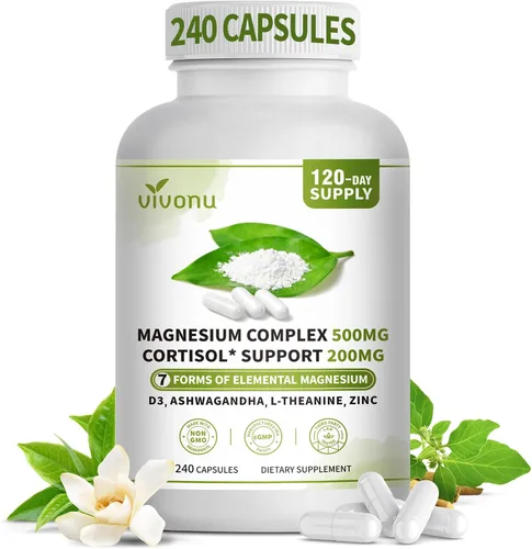 Miniatura 10 de Complejo de magnesio - 8 formas de magnesio elemental para una máxima absorción - Fórmula de alta potencia de 1000 mg - Apoya los huesos, músculos