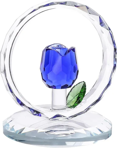 Miniatura 12 de LONGWIN Figura de cesta de flores de loto de cristal, decoración de arte coleccionable, decoración artística de Feng Shui, adornos decorativos