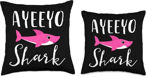 Miniatura 3 de Funny Grandma Novelty Gifts Ayeeyo - Almohada gráfica con diseño de tiburón rosa, abuela, abuela, 16 x 16 pulgadas, multicolor