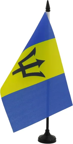 Miniatura 85 de Bandera de mesa de Anguila de 4 x 6 pulgadas, bandera de escritorio británica de Anguila, 5.9 x 3.9 in, palo y base de plástico negro AZ FLAG
