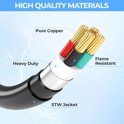 Miniatura 6 de CircleCord Cable adaptador de cargador NEMA 6-50P a 14-50R EV para carga EV de nivel 2, diseño doblado de 180 grados con mango de agarre, calibre 6