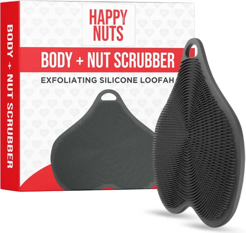 HAPPY NUTS Estropajo de cuerpo de silicona, exfoliante para piel sensible, estropajo de ducha sostenible para el cuerpo, cepillo de cuerpo de