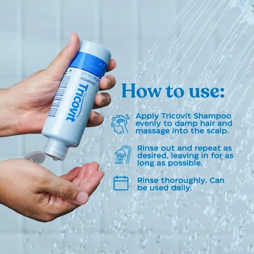 Miniatura 4 de Tricovit Champú para el crecimiento del cabello para mujeres y hombres, tratamiento del cuero cabelludo para adelgazamiento del cabello, regula