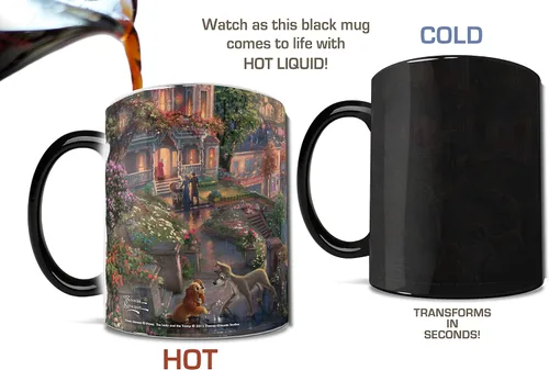 Miniatura 3 de Morphing Mugs Disney – Lady and the Tramp – Sunset – Thomas Kinkade – Una taza de cerámica sensible al calor que cambia de color – Imagen revelada