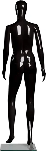 SSWBasics Maniquí femenino negro brillante cuerpo completo con base, 5'8 "H, exhibición de cuerpo de maniquí de plástico, elegante maniquí femenino