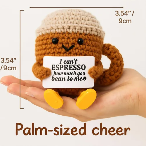 Miniatura 4 de Regalos de graduación, regalo de cumpleaños para ella, él, mujeres, hombres, novia, novio, taza de espresso de ganchillo positivo, lindo regalo