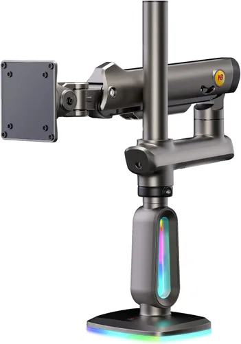 Miniatura 2 de NB Brazo de monitor de juego de altura extra para pantalla de 32 a 60 pulgadas, carga de hasta 20 kg, VESA 75/100, luz RGB, resistente, ajustable