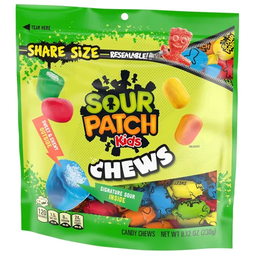 Miniatura 11 de SOUR PATCH KIDS Caramelos masticables suaves y masticables, tamaño compartido, 8.12 onzas