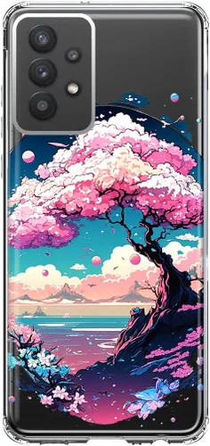 Mundaze - Case for Samsung Galaxy A32 Slim Hybrid Shockproof Hard Shell Soft TPU Heavy Duty Protective Phone Cover - Cute Girly Art Kawaii Manga -