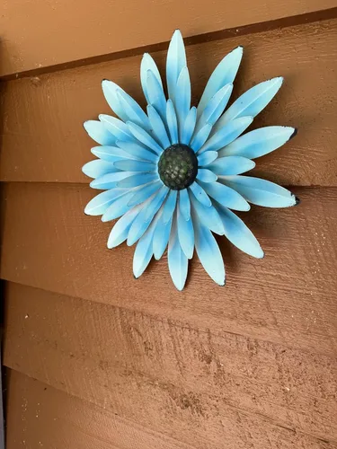 Decoración de flor de metal para pared, para colgar en interiores y exteriores, hogar, baño, cocina, comedor, dormitorio, porche, pasillo o