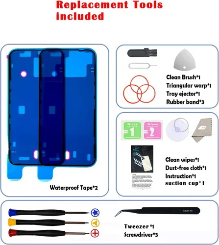 Miniatura 7 de Reemplazo de cristal trasero para iPhone 15Pro Max con herramientas Repir Big Hole OEM Rear Cover Glass Pre-Installed Internal Parts Easier