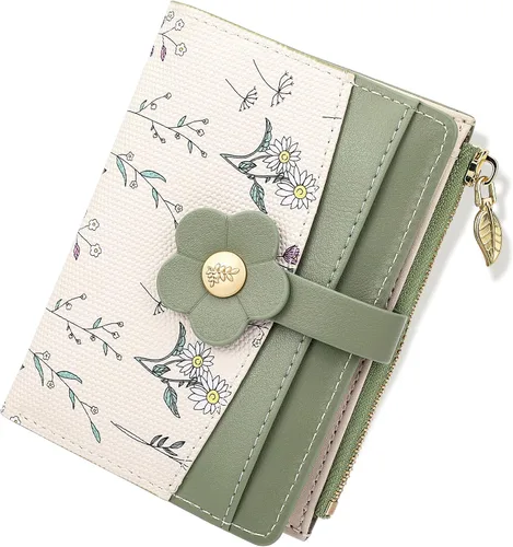 Miniatura 10 de Farcauo Cartera para Mujer delgada con Flores Kawaii, Carteras para Mujeres, Cartera Linda y delgada para Mujeres, Contemporáneo