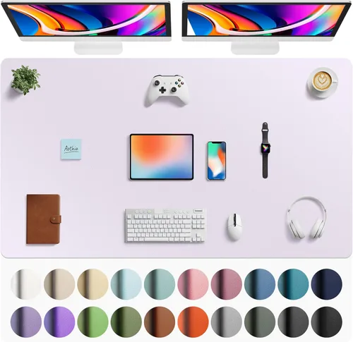 Miniatura 129 de Aothia - Protector de escritorio de cuero sintético, base para mouse, superficie antideslizante e impermeable para escribir y para laptop