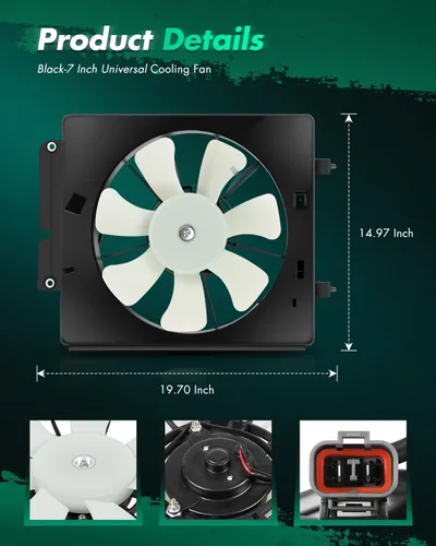 Miniatura 2 de SCITOO Conjunto de ventilador de refrigeración compatible con 2002-2006 para Honda CR-V 2.4L2003-2006 para Honda para Element 2.4L