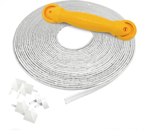 Miniatura 25 de InstaTrim Paquete de Molduras Flexibles Autoadhesivas con Aplicador - Kit de Calafateado de Molduras con Tira de Calafateo Negra de 10 pies de 1/2