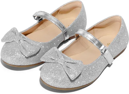 Miniatura 5 de K KomForme Zapatos planos de ballet para niña, antideslizantes, suaves, Mary Jane, para caminar, fiesta, zapatos de vestir para niños pequeñosniños