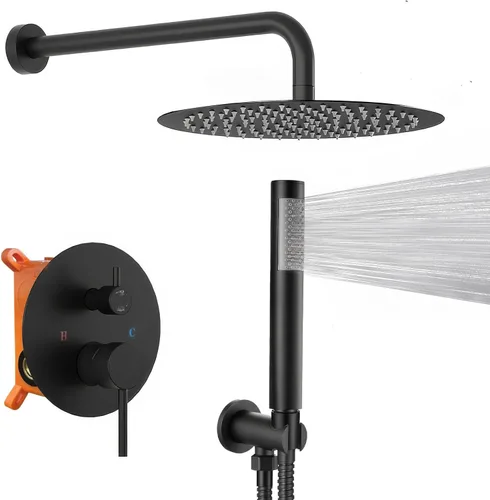 Miniatura 11 de SaniteModar Cabezal de Ducha, Sistema de Ducha de Baño de 10 Pulgadas, Cabezal de Ducha Cuadrado de Lluvia Multifunción, Kit de Ajuste de Cabezal